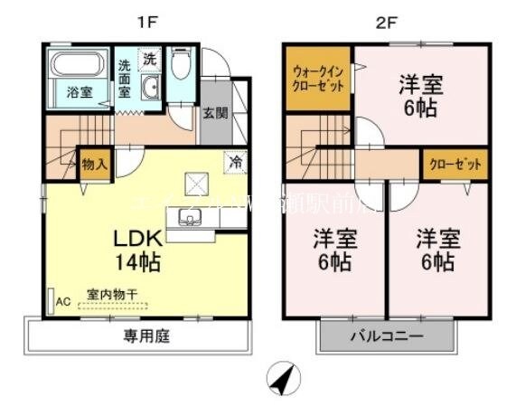 プランク・ラヴィーン　B棟の物件間取画像