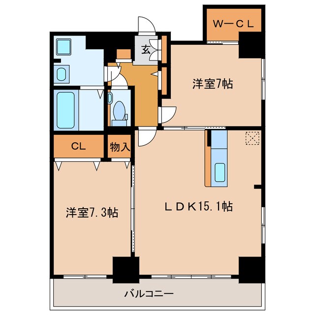 浜松駅 徒歩20分 9階の物件間取画像