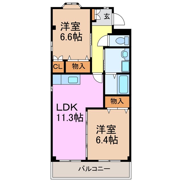 レザンヴェールⅡの物件間取画像