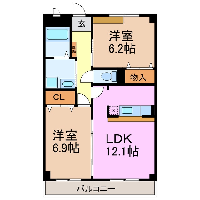 オアシス荒池の物件間取画像