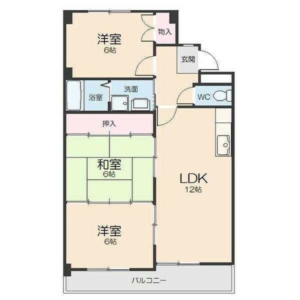 第５ヒルハイツ桃山の物件間取画像