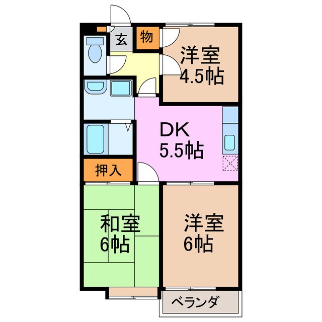 ビューハイツ有松Ａの物件間取画像