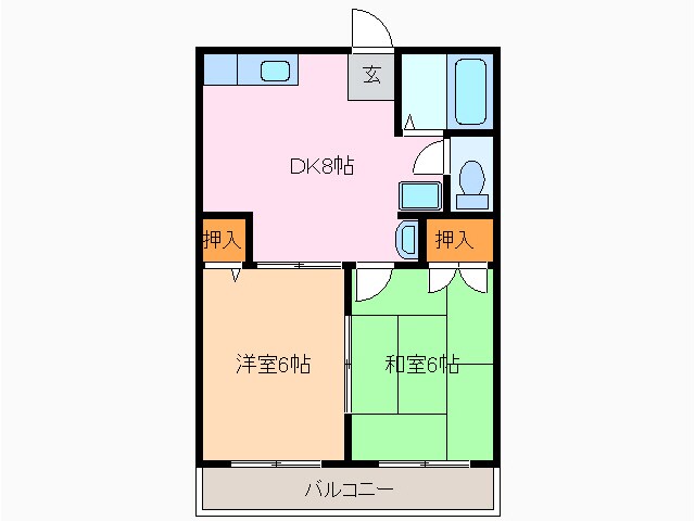 シャルマン（若田）の物件間取画像