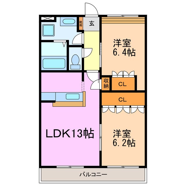 グリーンヒルズの物件間取画像