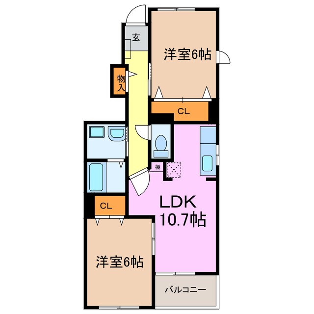 フラットツーの物件間取画像