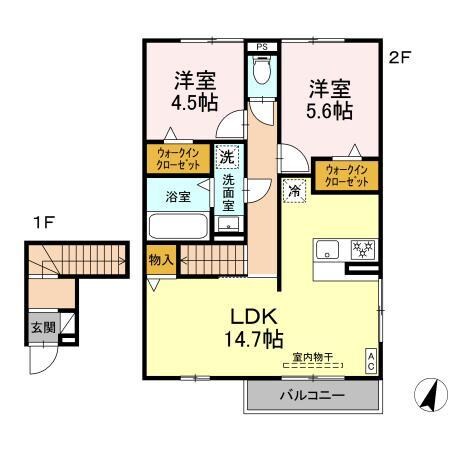 リバーサイド米野木台Ⅱの物件間取画像