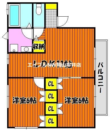 ドゥ・ゼトワールＢの物件間取画像