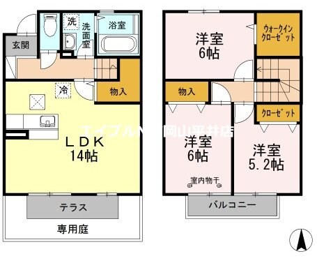 f　グランデ　Ａ棟の物件間取画像