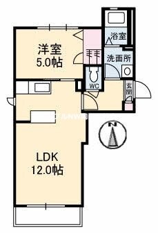 ラ・パルテール百間川　七番館の物件間取画像