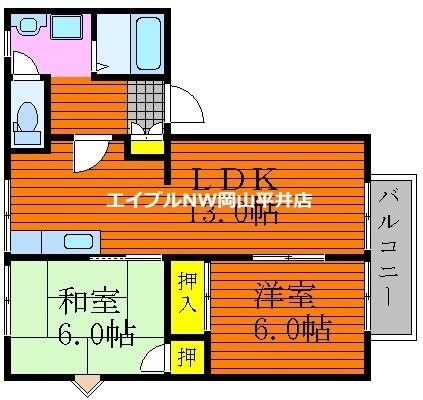 イーストタウンE棟の物件間取画像