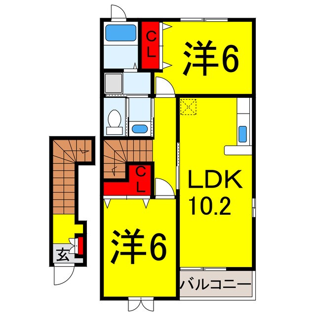 佐倉駅 徒歩19分 2階の物件間取画像