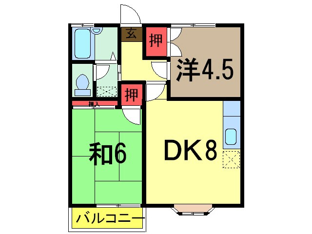 ハイツ美しが丘の物件間取画像