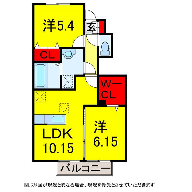 サザンハート吉岡　B棟の物件間取画像