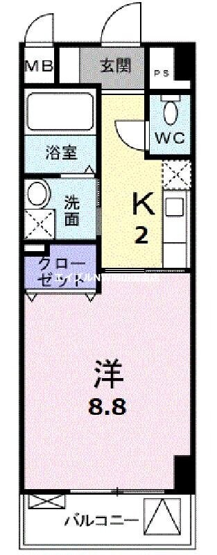 郵便局前駅 徒歩4分 4階の物件間取画像