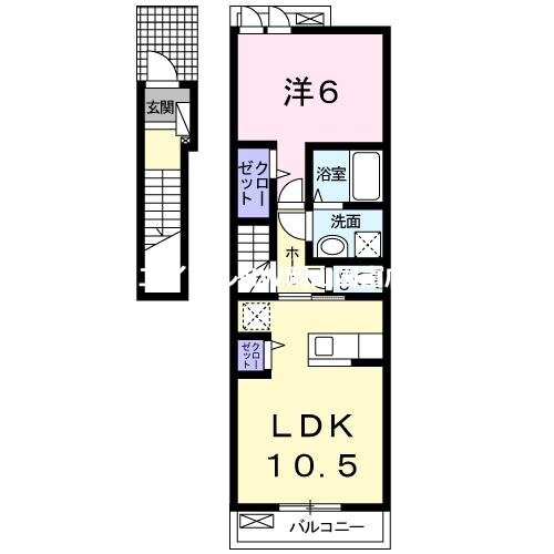 上道駅 徒歩46分 2階の物件間取画像