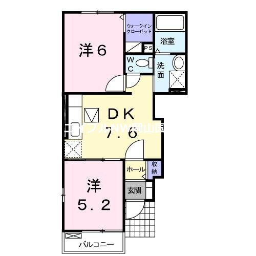 万富駅 徒歩6分 1階の物件間取画像