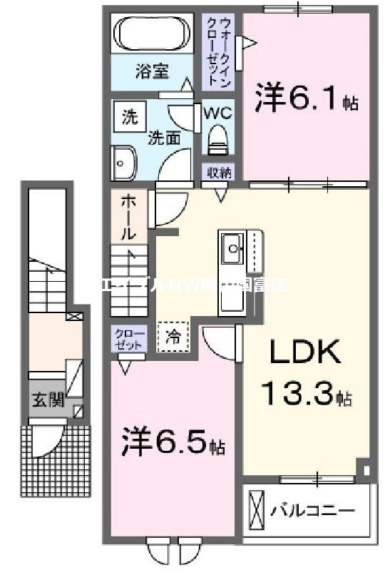 和気駅 徒歩14分 2階の物件間取画像