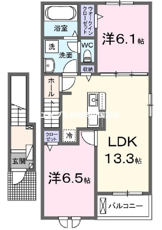 和気駅 徒歩14分 2階の物件間取画像