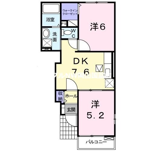 フラワーコート横関　Ｂの物件間取画像