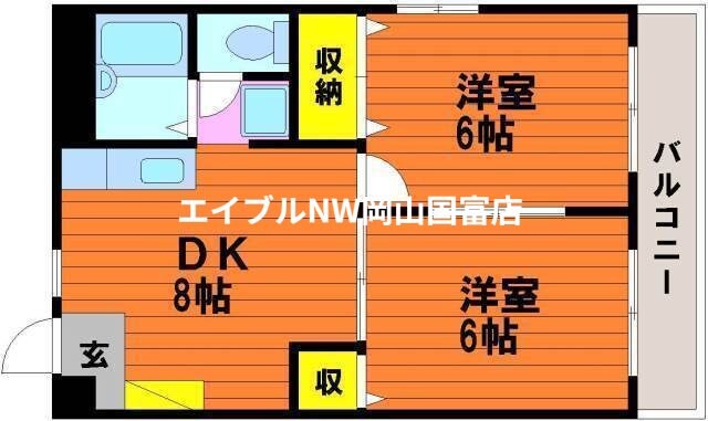 吉原山崎マンションの物件間取画像
