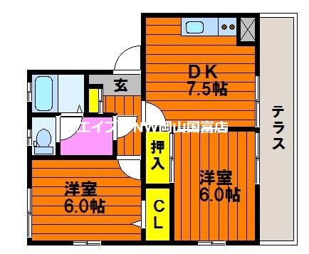 フォブール東岡山の物件間取画像