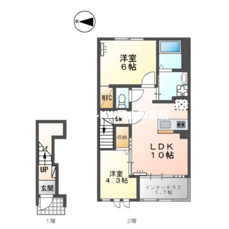 東岡山駅 徒歩21分 2階の物件間取画像