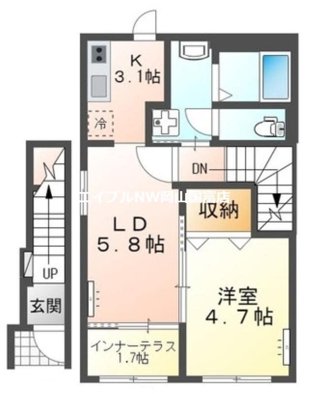 上道駅 徒歩22分 2階の物件間取画像