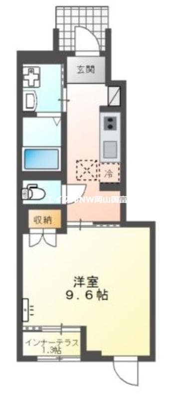 東岡山駅 徒歩18分 1階の物件間取画像