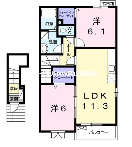 和気駅 徒歩10分 2階の物件間取画像