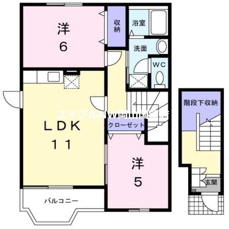 東岡山駅 徒歩22分 2階の物件間取画像