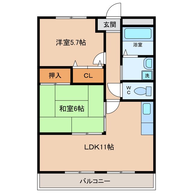 Chez-soi TATSUMI Ⅱ番館の物件間取画像