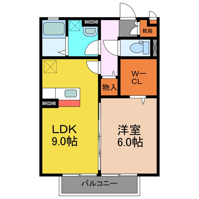 若葉町 徒歩5分 2階の物件間取画像