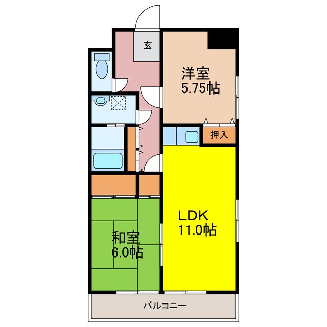 マンションミゾロクの物件間取画像