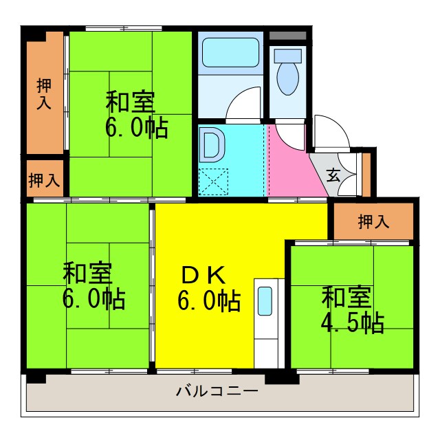 愛野駅 徒歩8分 5階の物件間取画像