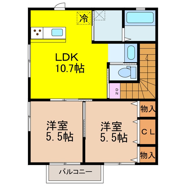 諫早特別支援学校 徒歩5分 2階の物件間取画像