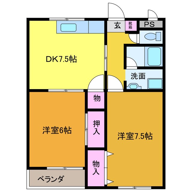 パークベルズ徳森の物件間取画像