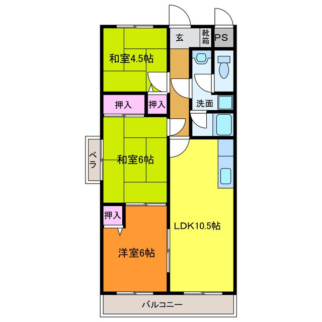 フラワーヒル東大洲の物件間取画像