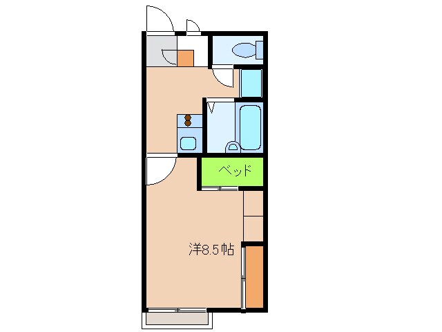 レオパレスベイサージュ東若宮の物件間取画像