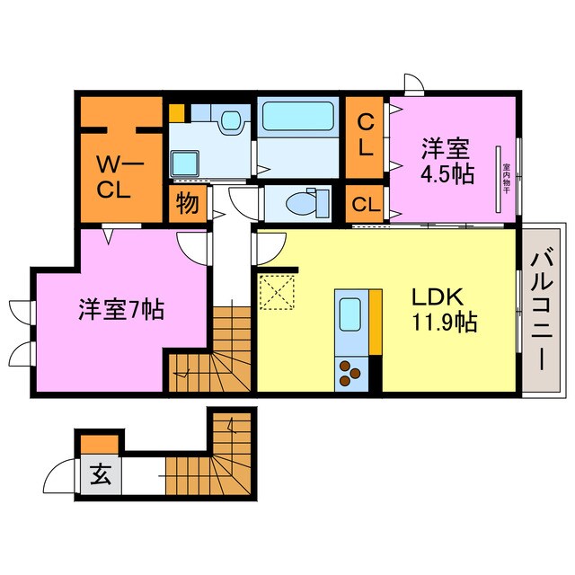 シャーロット水口Ｂの物件間取画像