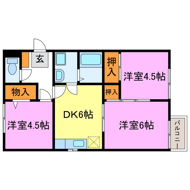 ハイツにんじんＢの物件間取画像