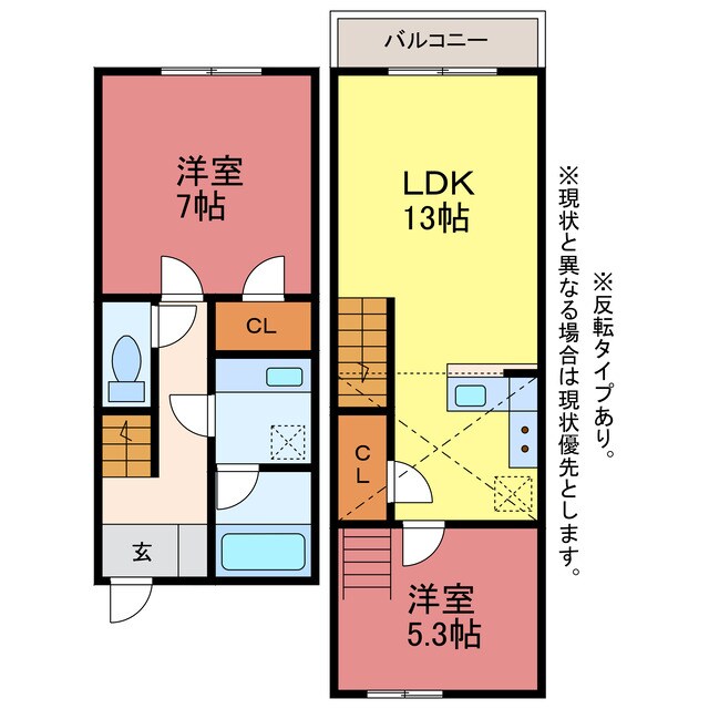 セザンヌ北畑の物件間取画像