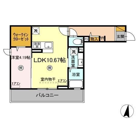 D-room畑沢Bの物件間取画像