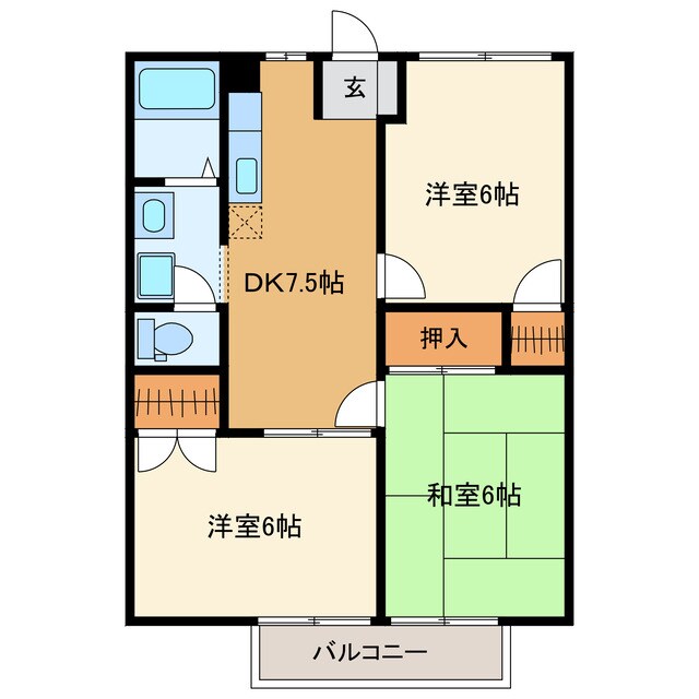 ベルツリーⅠ～都盛町暮らし～の物件間取画像