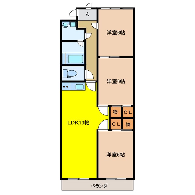 ベルメゾン若森の物件間取画像