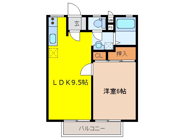 サンシティ林セブンＢの物件間取画像