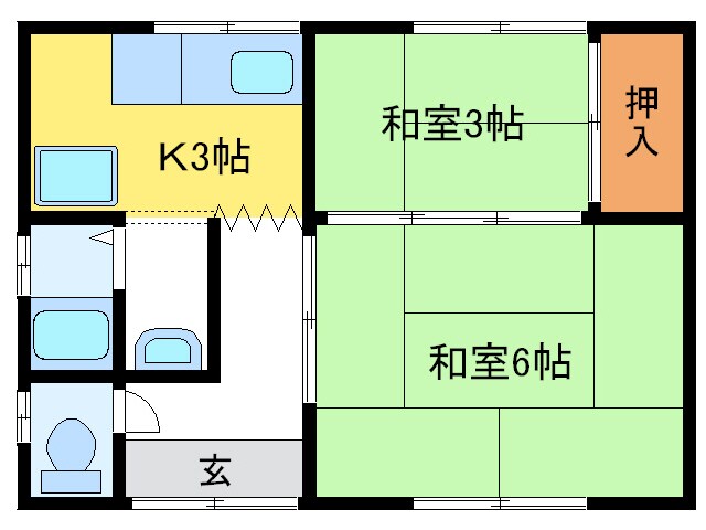 安田貸家(荒尾町）の物件間取画像