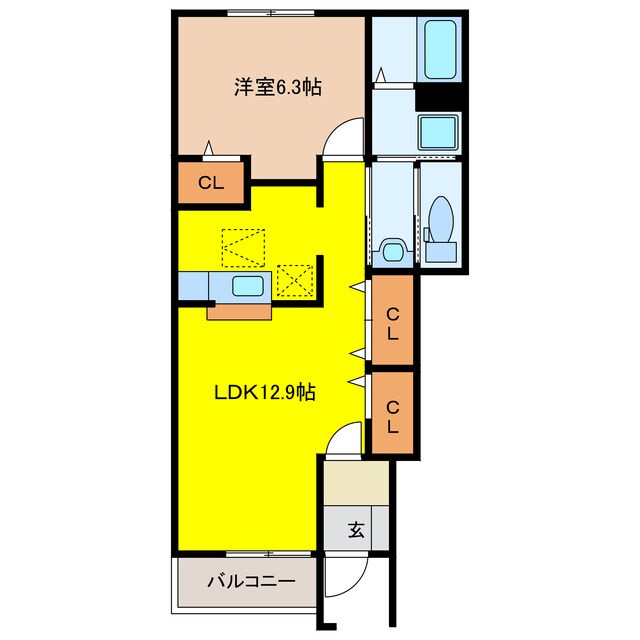 クレデヴェールＡの物件間取画像