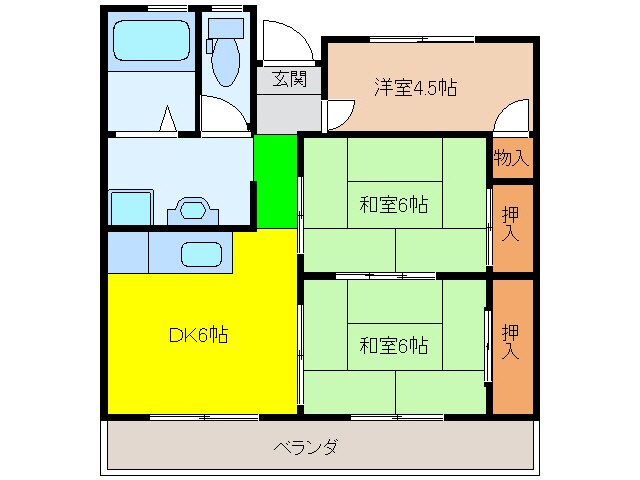 ハイツ岡安の物件間取画像