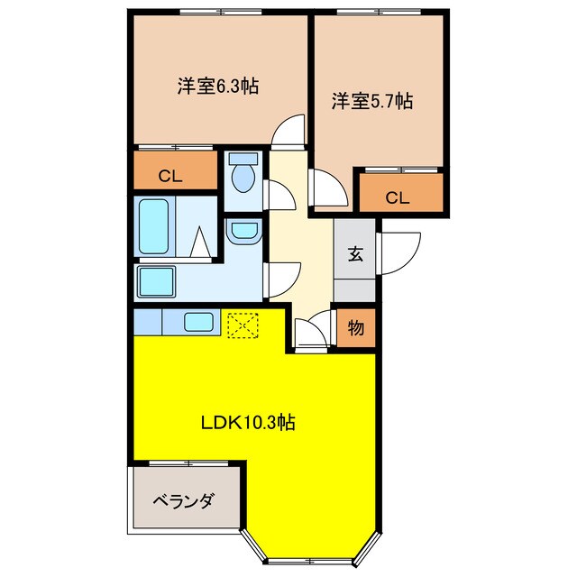 グリーンパークの物件間取画像