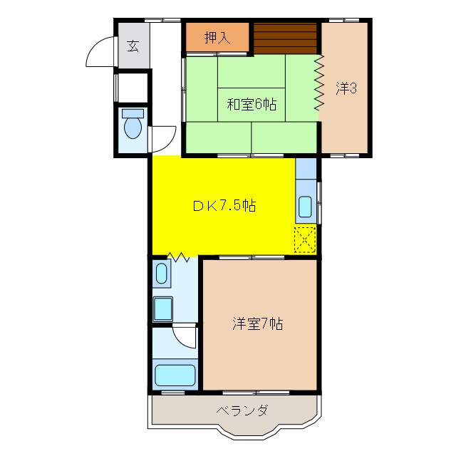 第二サンハイツ戸崎の物件間取画像